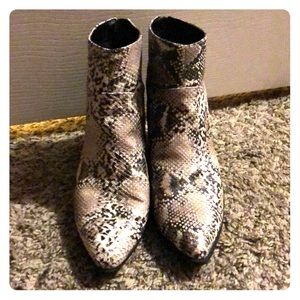 Snakeskin booties!